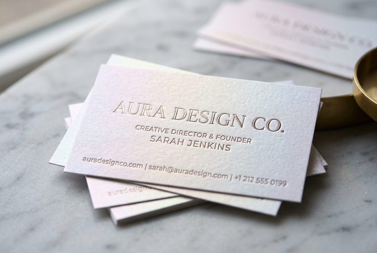Pearl Paper Business Cards sample